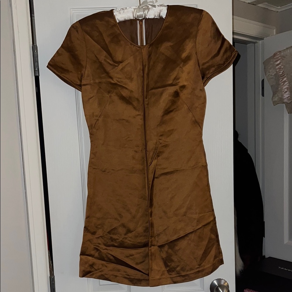 Diane Von Furstenberg Gold Short Sleeve Mini Dress